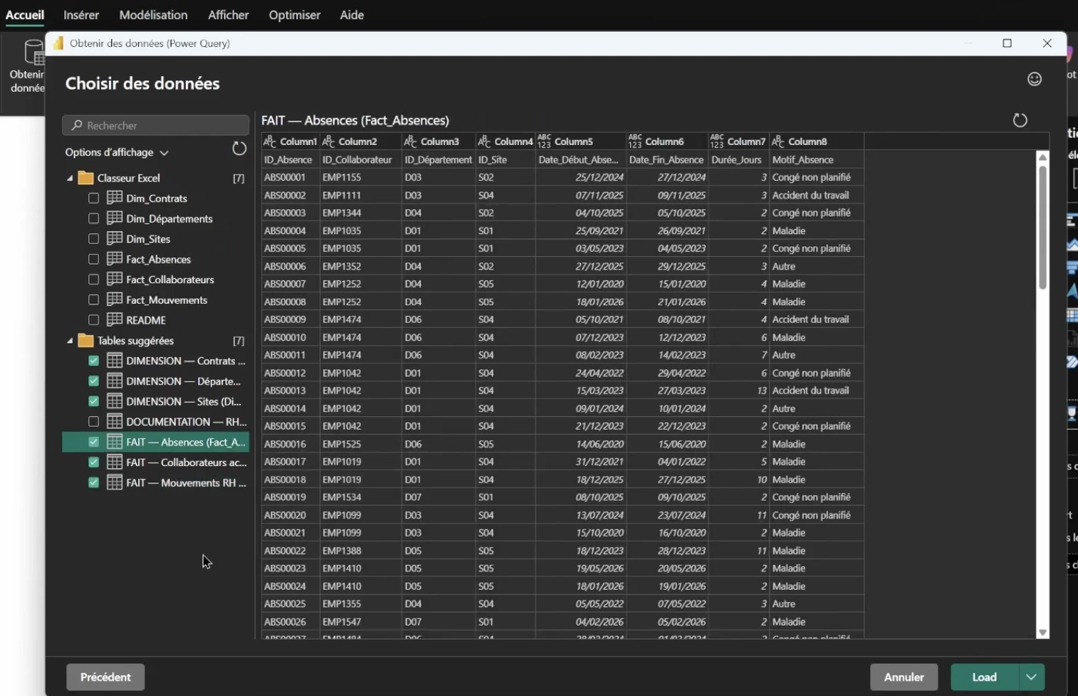 Capture d'écran d'un fichier d'exercices Excel sur les bonnes pratiques à avoir en rh