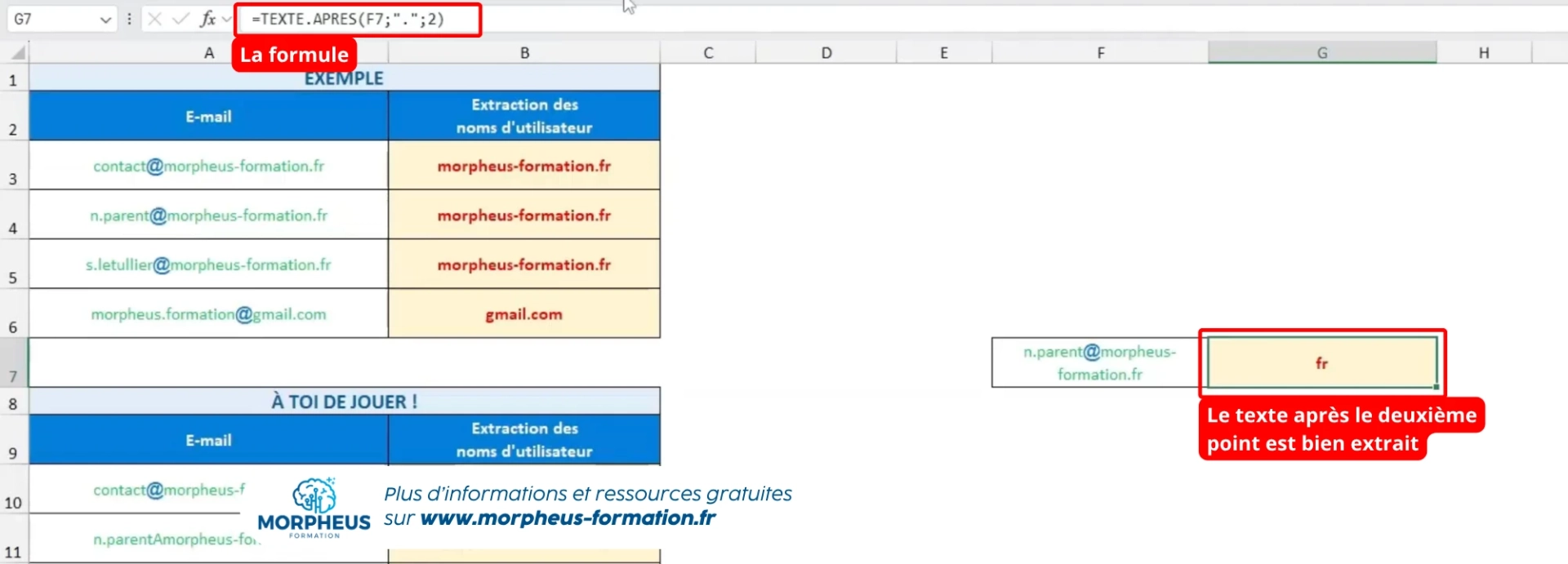 Extraire du texte après la deuxième occurence sur Excel