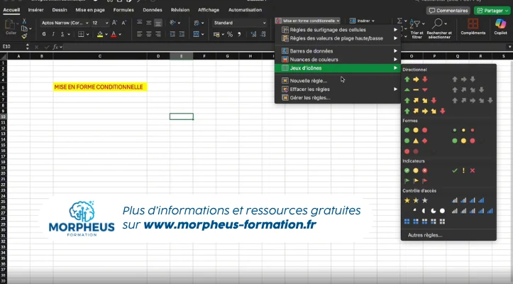 Mise en forme conditionnelle Excel sur mac