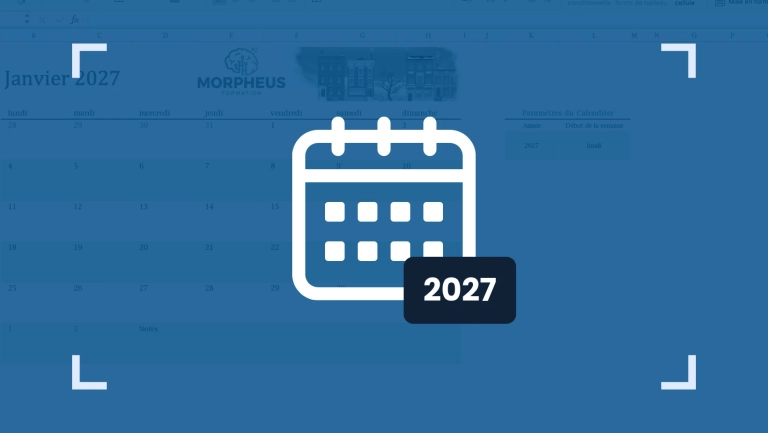 Calendrier Excel 2027 - Aperçu des onglets par mois